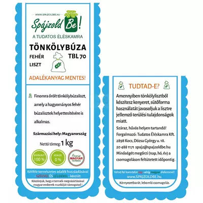 Spájzold Be! Fehér tönkölyliszt TBL 80 (TBL 70) - 1 kg