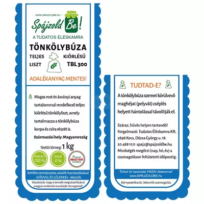 Spájzold Be! Teljes kiőrlésű tönkölyliszt TBL 200  (TBL 300)- 1 kg